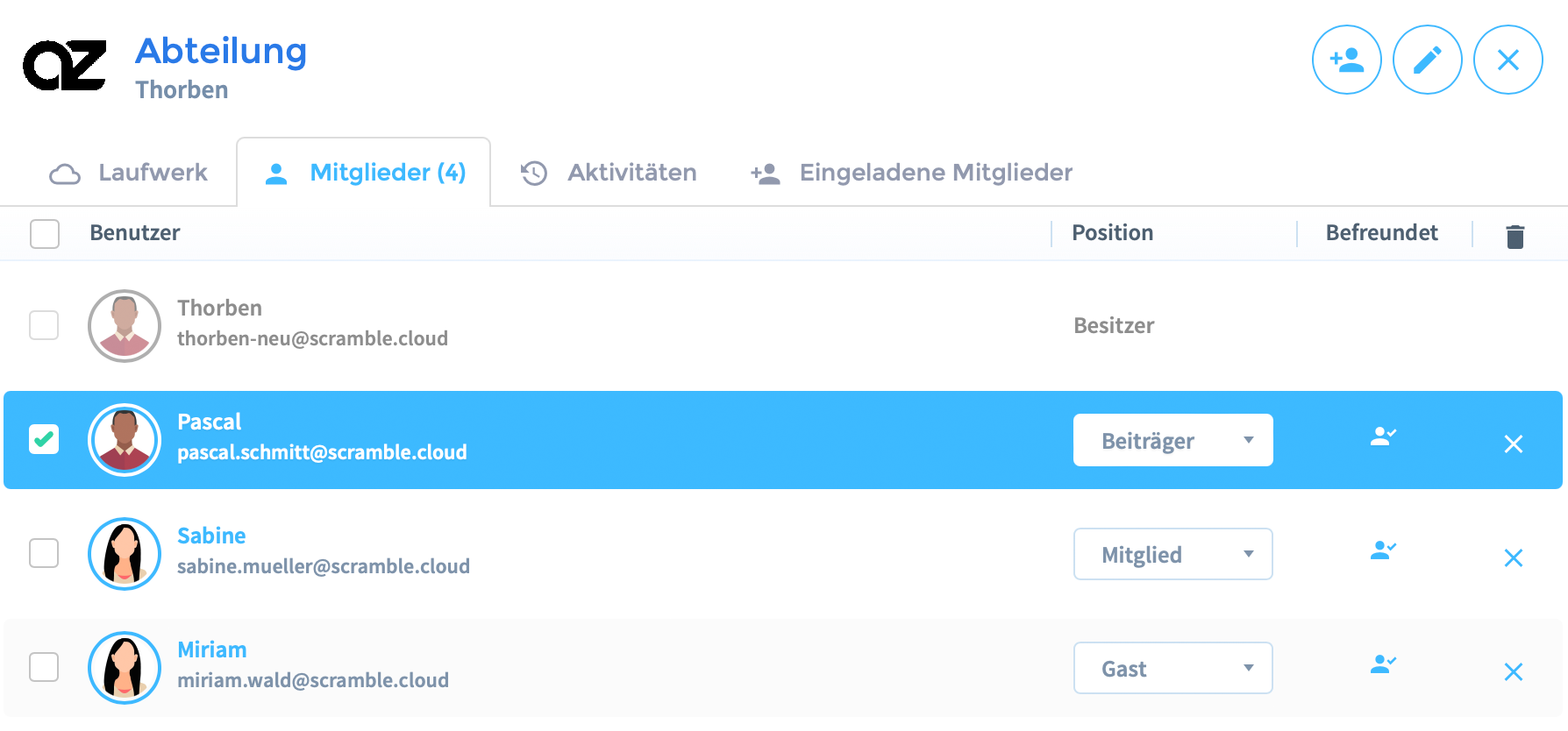 Scramble Cloud Gruppen