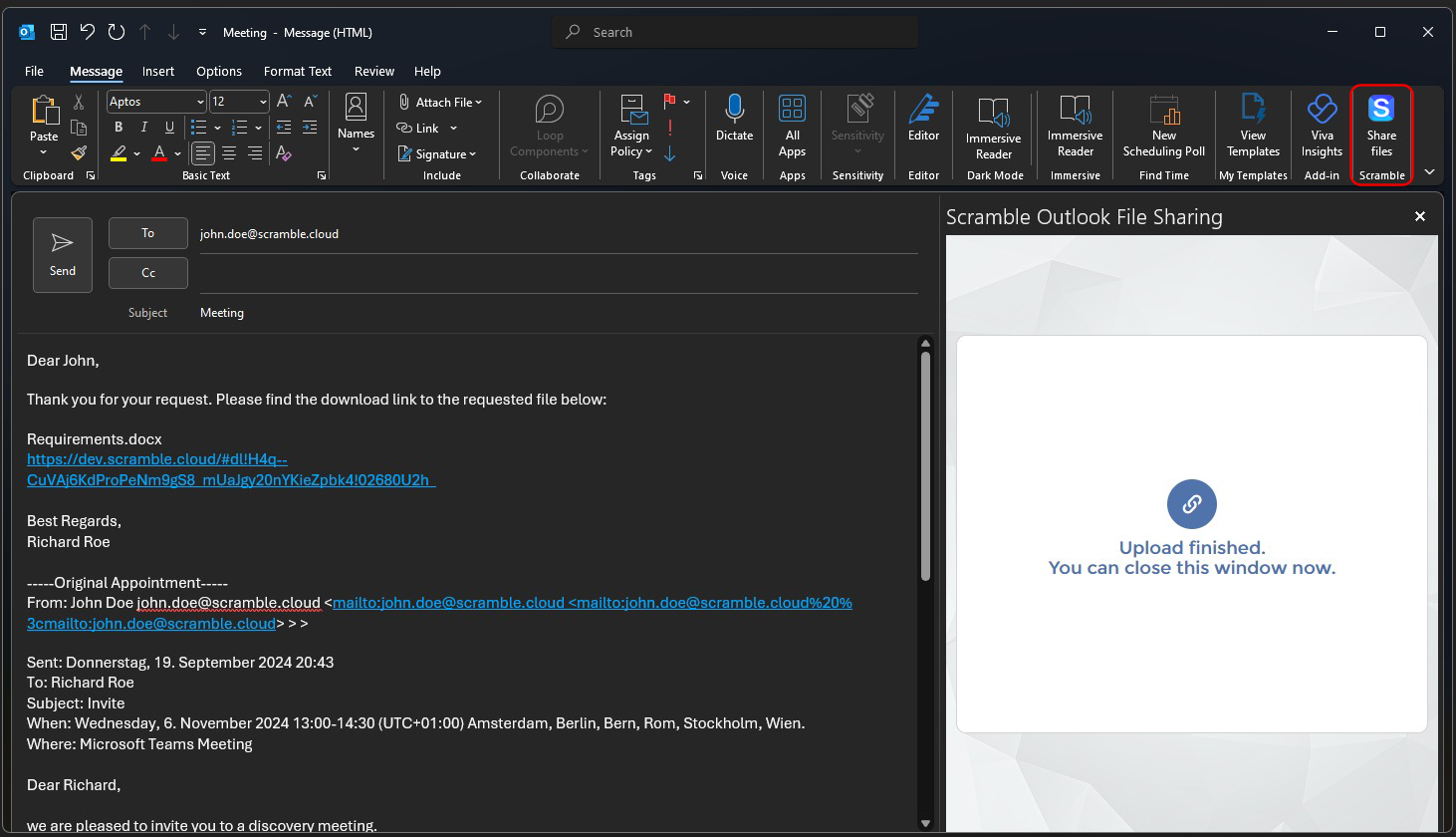 Scramble für Outlook